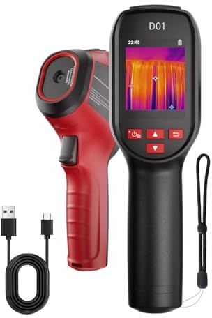 HIKMICRO D01 Wärmebildkamera, SuperIR 240 x 240 IR-Auflösung, SuperScene Smart Scene Recognition, 96 x 96 IR-Auflösung Wärmebildkamera, 3350mAh für 11 Stunden Akkulaufzeit, -20°C bis 400°C