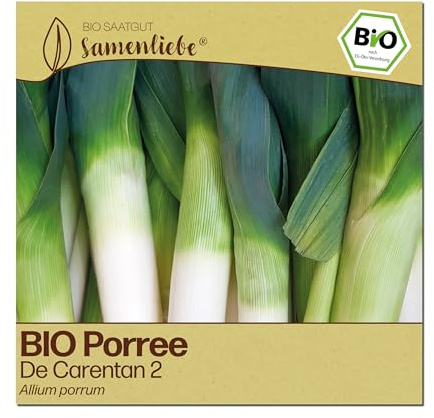 Samenliebe BIO Porree Samen | Winterlauch De Carentan 2 - Lauch - winterhart - samenfestes BIO Saatgut