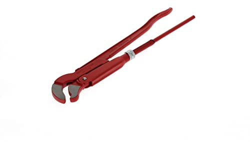 Gedore Red abgewinkelte Eck-Rohrzange, 2 Zoll | 45°, Spannweite 67 mm, S-Maul, massiv, Zahnung versetzt