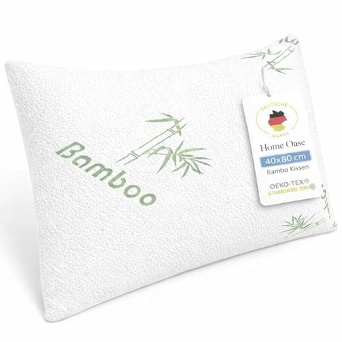 Home Oase Orthopädisches Nackenstützkissen - Kopfkissen aus druckausgleichendem Visko-Gelschaum (Memory Foam) mit Bamboo-Bezug - Kissen in 40x80 cm - Höhe 15cm