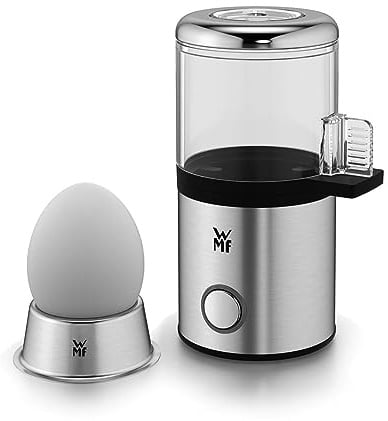 WMF Küchenminis 1-Ei-Eierkocher MyEgg mit Eierbecher, platzsparender Eierkocher 1 Ei, Stecker, Härtegradeinstellung, Überhitzungsschutz, 56 W, cromargan matt