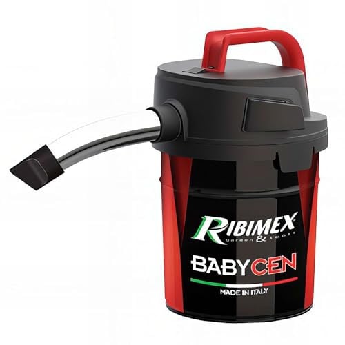 Ribimex Babycen Aschesauger 500 W, kompakt und leicht, mit waschbarem HEPA-Filter, 4 L Metallbehälter und 17 kPa Saugleistung – speziell für Pelletöfen entwickelt – PRCEN018