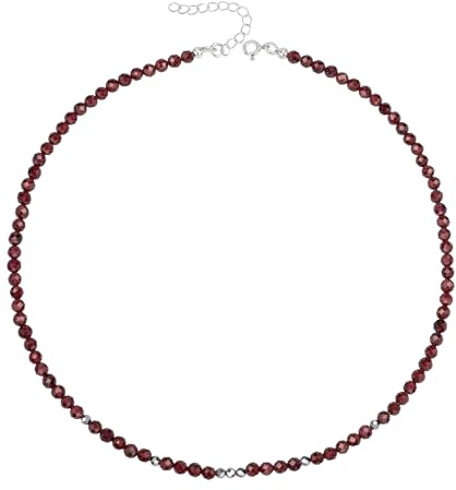 Unique Gems Perlenkette Edelstein Choker cut gems Ø 4mm Halskette kurz 38cm Chakra Heilstein Perlen Juweliers- Qualität