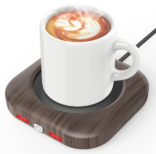 HOMEASY Kaffeewärmer Elektrischer Tassenwärmer 24W Kaffeetassenwärmer 4H Abschalten Auto Getränkewärmer Coffee Mug Warmer für Kaffeeliebhaber Braun
