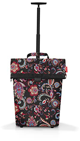 reisenthel Trolley M Frame Paisley Black Tragbarer Einkaufstrolley mit stabilem Aluminiumrahmen Aus wasserabweisendem Material