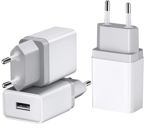 12W USB Ladegerät 3er-Pack 2,4A/5V Standard Netzteil Stecker Kompatibel mit iPhone, Samsung Galaxy USB Power Adapter Wandcharger Lädt auch Geräte mit 1A 2,1A