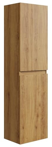 Badplaats B.V. Badezimmerschrank Angela 150cm Eiche – Regal Schrank Hochschrank Schrank Möbel Badschrank