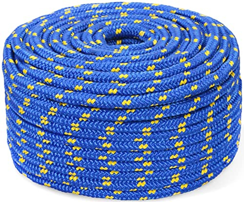 Abio Polypropylen Seil 10mm 20m blau Polypropylenseil Outdoor Tauwerk PP Flechtleine Textilseil Leine Nylonschnur Schnur Festmacher Rope Kunststoffseil Polyseil geflochten Rope 10mm 20m