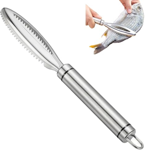 HUATEEN Fischschuppen Entferner,Edelstahl mit Ergonomischem Griff für Effizientes Schuppenentfernen ideal für den Privaten und Professionellen Küchengebrauch Meeresfrüchte Märkte