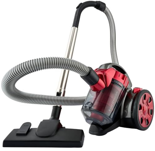 Clatronic Bodenstaubsauger mit energiesparenden 700 Watt | Staubsauger mit 4-Fach Mikrofiltersystem | Sauger ohne Beutel | Inkl. HEPA-Filter | Metall-Teleskoprohr | Umschaltbare Bodenbürste | BS 1308