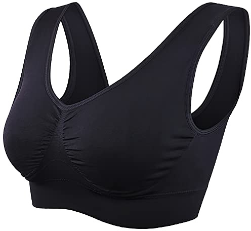 SIMIYA Bustier Damen BH ohne Bügel große Brüste Sport BH Schlaf BH Bralette | Starker Halt Sports Bra,ohne Verschluss Push Up,Bequem Abnehmbare Polster für Alltag