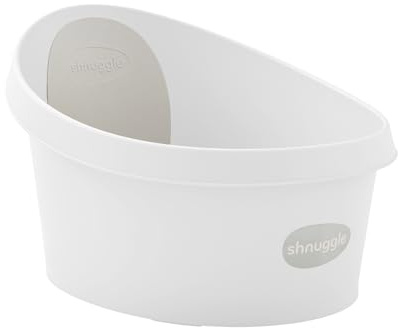 Shnuggle Kleinkindbadewanne - Weiß mit hellgrauer Rückenlehne
