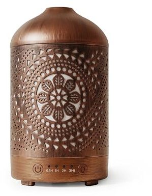 Earnest Living Aroma Diffuser für Ätherische Öle 100 ml - Weißer Keramik Raumduft Duftöl Diffuser - Elektrische Duftlampe, Luftbefeuchter, Nachttischlampe - 7 Lichtfarben, Timer, Abschaltautomatik