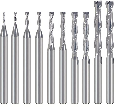 EU_HOZLY 1 mm 1,5 mm 2,0 mm 2,5 mm 3,175 mm Hartmetall 2-Flöten-Spiralfräser CNC-Gravurfräser