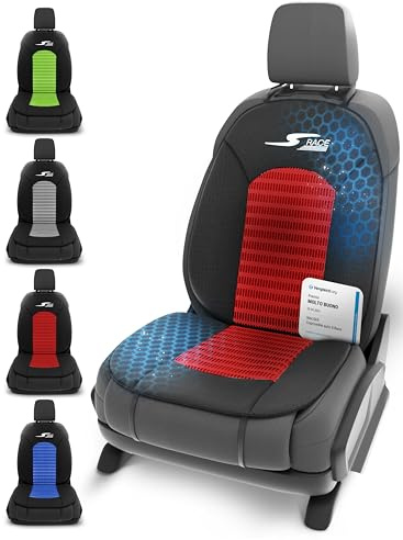 WALSER Car Comfort Auto-Sitzauflage S-Race, Auszeichnung Sehr Gut* Autositzauflage, Sitzkissen-PKW, Universal PKW Sitzschoner, Sitzauflage-Auto Vordersitze, Sitzaufleger rot/schwarz
