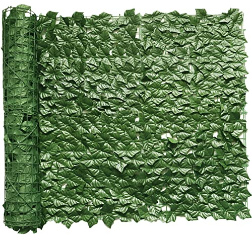 HanYun Künstliche Efeu Garten Sichtschutz 300 x 100cm Sichtschutz Balkon Sichtschutz Garten Künstliche Pflanzen und Künstliche Efeu, Dekoration für Außenbereich Gartendekoration Windschutz lärmschutz