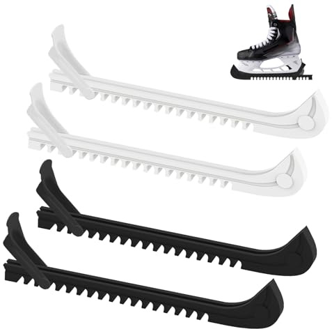 2Paare Kufenschoner Schlittschuhe, Verstellbarer Kufenschoner für Eiskunstlauf und Eishockey Schlittschuhe, Eishockey Zubehör Schlittschuh Schoner, Stabil Schlittschuh Schutz für Kinder Erwachsene