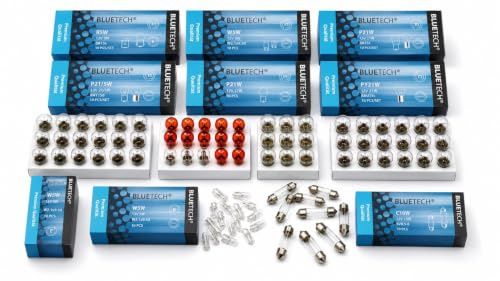BLUETECH 110 STÜCK HOBBY SPARSET KFZ Beleuchtung Birne Auto Lampe Glühlampen LONGLIFE.Mit STVO Zulassung