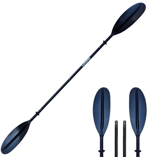 Lurante Doppelpaddel 220cm Kajak Paddel 4-teilig Aluminium - Verstellbarer Winkel, leichtes Kanu & SUP Paddel mit Fiberglas-Blättern, zerlegbar mit Tropfringen, Kajakpaddel für Kajak Kanu Schlauchboot