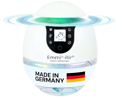 emmi-AIR Luftreiniger bis 35 m² I Leiser Air Purifier ohne Filter I Negative Ionentechnologie gegen Staub, Pollen & Gerüche I Luftreiniger für Allergiker I Energieeffizient & Wartungsfrei