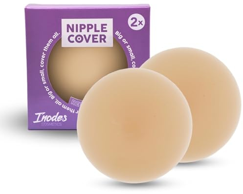 Inodes Nippelpads Silikon Beige – Wiederverwendbare Nipple Cover für Rückenfreie Kleider – UnsichtbareBrustwarzenabdeckung – Hautfreundlich & Diskret