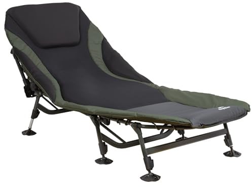 CampFeuer Karpfenliege XXL 207 x 88 x 30-106 cm | höhenverstellbare und stabile Karpfenliege mit 8 Beinen | faltbares Feldbett, Campingbett, Karpfenliegen, Feldbett bequem, Campingliege gepolstert