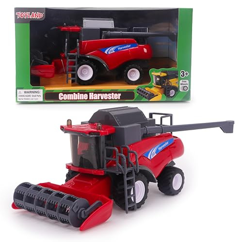 Toyland® Roter Mähdrescher mit Reibungsantrieb im Maßstab 1:32 – Bauernhofspielzeug – 25 cm x 11 cm