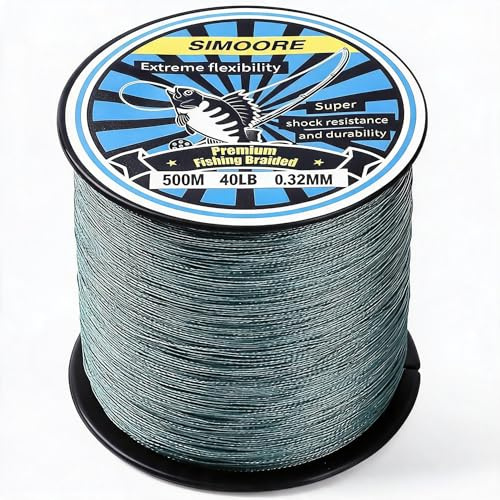 MOUNCHAIN Geflochtene Angelschnur 4 Braid 1000M (Dunkelgrün, 0,32mm-40lb)