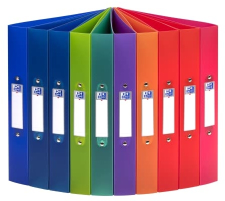 Oxford URBAN Ringbuch A4, 4 cm Rücken, transluzent, 8 Farben, 10 Stück
