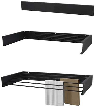 KROMS Wäscheständer Ausziehbar Full Color Schwarz 80cm – 4m Trockenlänge - Wäschetrockner Wand - Wäscheständer Wand