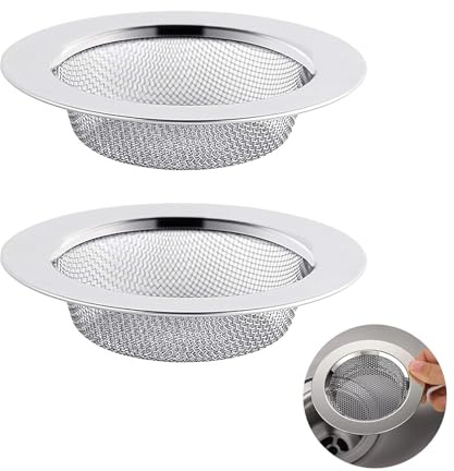2 Stück abflusssieb, abflusssieb küchenspüle, Abflusssieb Edelstahl Rostfrei, Waschbecken Sieb Abfluss Spüle, für Küche Netto Senke, Bad Bodenablauf, Dusche Abfluss(7.8CM)