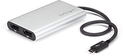 StarTech.com Thunderbolt 3 zu Dual DisplayPort Adapter - 4K 60Hz - Mac und Windows kompatibel - Thunderbolt 3 Adapter - USB C Adapter
