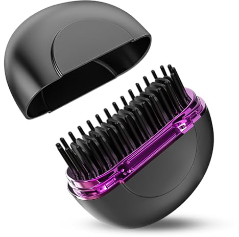 Alaoo 2 in 1 Bartglätter für Männer und Mini Haarglätter, 3 Einstellbaren Temperaturen, Anti-Verbrühung/Tragbar, Feines Haar Beard Straightener Brush für Das Styling Von Bart und Feines Haar