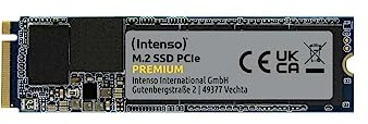 Intenso 250GB M.2 SSD PCIe Premium, bis zu 2100 MB/s, (PCI Express Gen.3x4 NVMe 1.3, Solid State Drive)