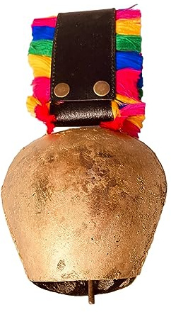 Rustikale Schweizer Kuhglocke – Riesige 12,7 cm Harmonieglocke Vintage Schweizer Stil Glücksbringer Hängende Weihnachtsglocke Messing beschichtet