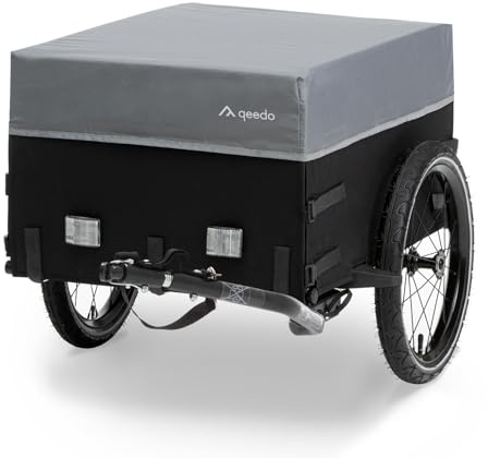 qeedo Cargo Trailer Fahrradanhänger Lastenanhänger, Fahrrad Transportanhänger, klappbar, Schwarz