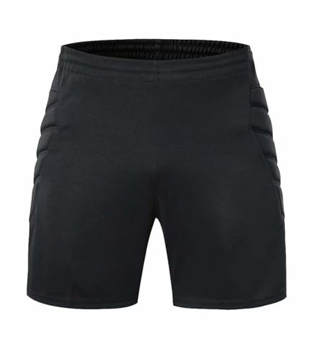 RenDiuJups Gepolsterte Torwarthose for Jungen, gepolsterte Torwarthose/Shorts for Fußball, Fußball, Fitnessstudio, Training(Shorts,9-10(XS))
