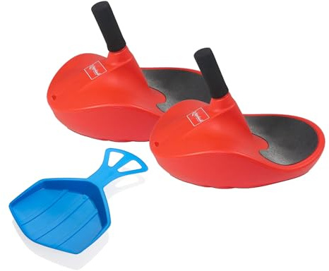 2 x Alpengaudi Zipfelbob Rodel Bob Schlitten mit Handgriff bis 100 kg (2 STK rot)
