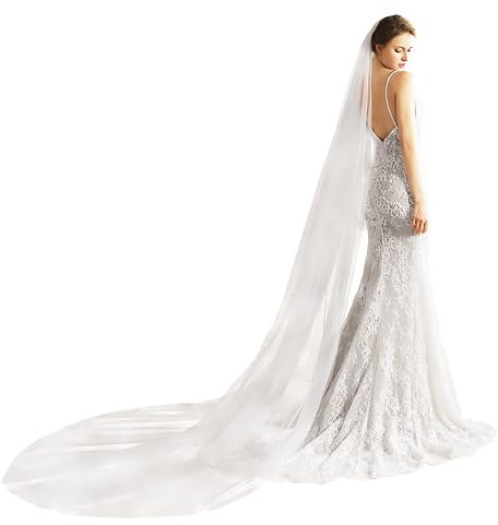 Ambre Adèle Lange Tüll Hochzeit Schleier, Perfekte Passform für Ihren besonderen Tag