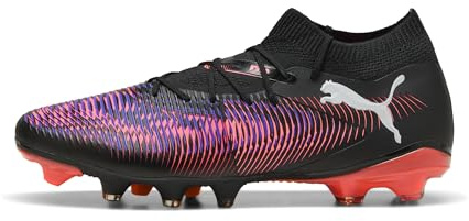 Puma Unisex Future 8 Match Fg/Ag Fussballschuh, Puma Black Puma White Glowing Red, 45 EU