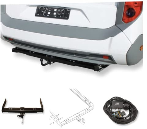 Universal Anhängerkupplung - AHK Variabel 12,5 kN für Wohnmobil/Reisemobil - Im Set mit 13-poligem fahrzeugspezifischem Elektrosatz FIAT Ducato, Citroen Jumper, Peugeot Boxer (Typ 250)