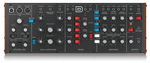 Behringer Model D Analog Synthesizer with 3 VCOs, Ladder Filter, LFO, and Eurorack Compatibility