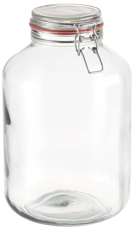 Tescoma Einkochglas mit Bügelverschluss DELLA CASA 5000ml ideal zum Einkochen und Einlegen von Obst, Gemüse, Fleisch & Konfitüren mit Naturkautschuk-Dichtung