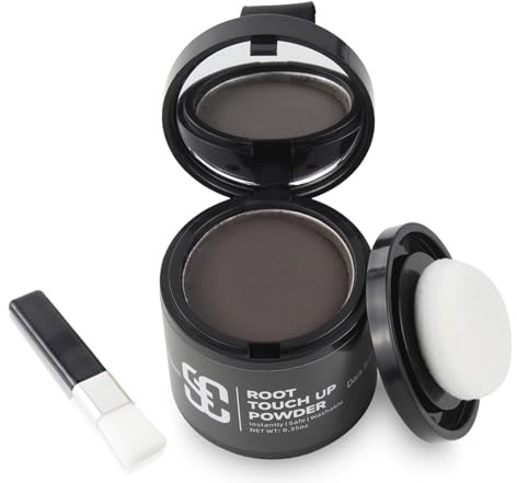 Ansatzpuder, Haar-Concealer Haarverdichtung für Frauen und Männer, Haaransatz Ausbessern & Kaschiert Sofort Haarausfall,Touch Up Haarpulver für dünnes Haar für Frauen (Dunkelbraun, 4g)