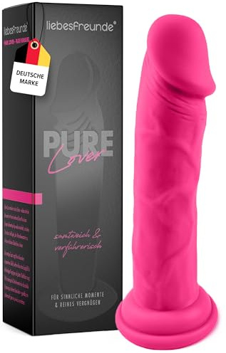 Liebesfreunde® Real Touch Dildo für Frauen - 20 cm realistischer Penis mit Saugnapf, Silikon Sex Spielzeug für die Frau, phthalatfrei