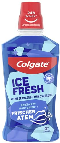 Colgate Mundspülung ICE FRESH 6x500 ml – für sofortige & anhaltende Frische – antibakterielle Mund- und Zahnreinigung ohne Alkohol** für optimalen Schutz