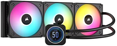 Corsair iCUE H170i Elite LCD XT Flüssig-CPU-Kühler - IPS-LCD-Bildschirm - DREI AF140 RGB Elite-Lüfter - 420-mm-Radiator - Intel LGA 1700, AMD AM5 Und Mehr - Inklusive iCUE Commander CORE - Schwarz