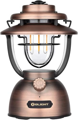 OLIGHT Olantern Classic 2 Pro Campinglampe 300 LM, LED Laterne im Retro-Stil Stufenlos Dimmbar, Notstrombank USB Wiederaufladbar, für Camping, Garten, Stimmungsvolle Dekoration, Wandern