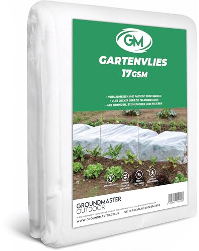 GroundMaster Gartenvlies Wasserdurchlässig 1,5 x 10 M / 17GSM - Pflanzen Frostschutz Vlies für Hochbeet & Pflanzen - Atmungsaktives & UV-Beständiges Pflanzenschutznetz - Pflanzenvlies Winterschutz