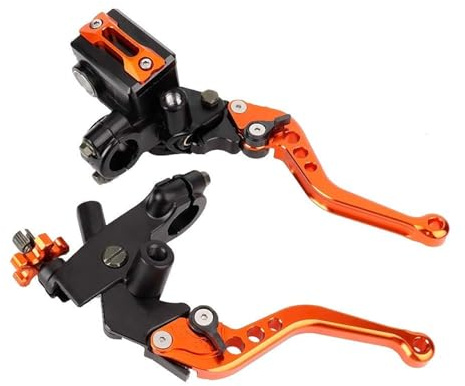 1 Paar Universal-Hebel für Motorrad, Bremse, Kupplung, Hauptbremszylinder, Tankhebel, Bremskupplungshebel (orange)